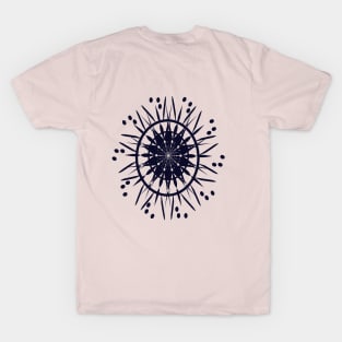 Flower of life dark blue mandala design T-Shirt